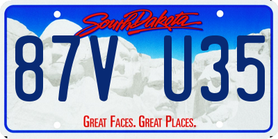 SD license plate 87VU35