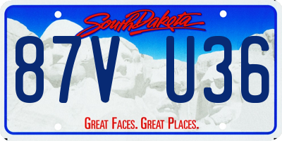 SD license plate 87VU36