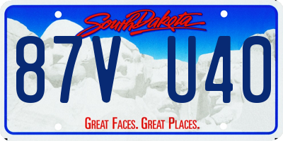 SD license plate 87VU40