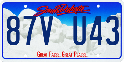SD license plate 87VU43