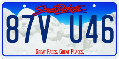 SD license plate 87VU46