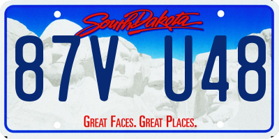 SD license plate 87VU48