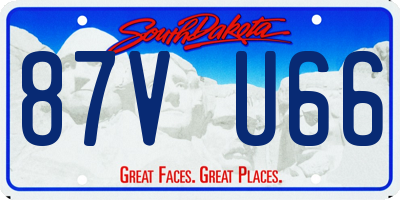 SD license plate 87VU66