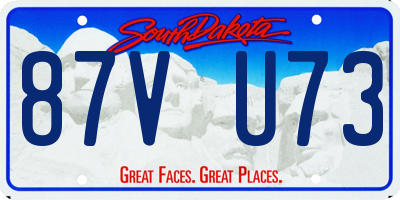 SD license plate 87VU73