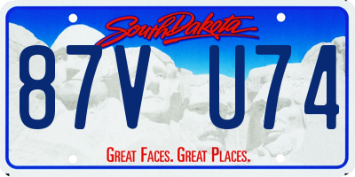 SD license plate 87VU74
