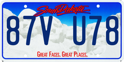 SD license plate 87VU78