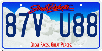 SD license plate 87VU88
