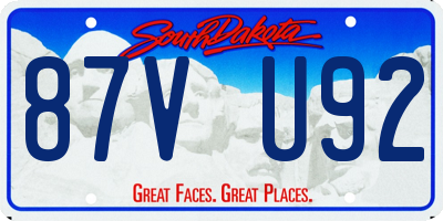 SD license plate 87VU92