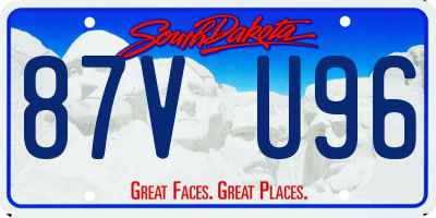 SD license plate 87VU96
