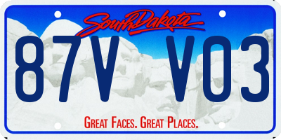 SD license plate 87VV03