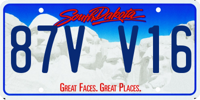 SD license plate 87VV16