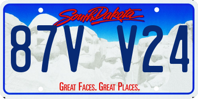 SD license plate 87VV24