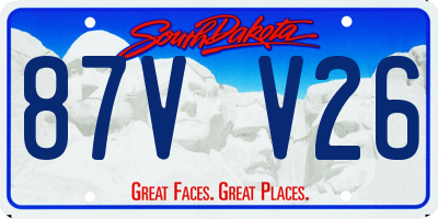 SD license plate 87VV26