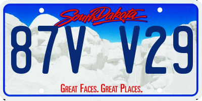 SD license plate 87VV29