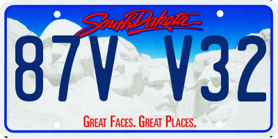 SD license plate 87VV32