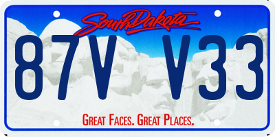 SD license plate 87VV33