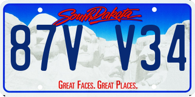 SD license plate 87VV34