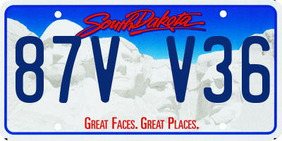 SD license plate 87VV36
