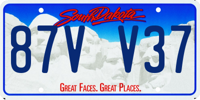 SD license plate 87VV37