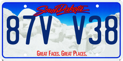 SD license plate 87VV38