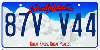 SD license plate 87VV44