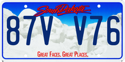 SD license plate 87VV76