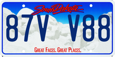 SD license plate 87VV88