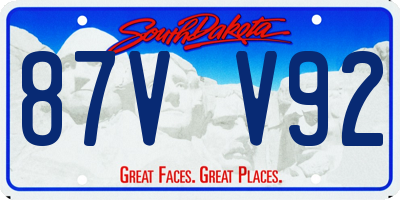 SD license plate 87VV92