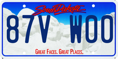 SD license plate 87VW00