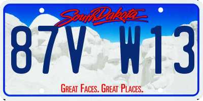 SD license plate 87VW13