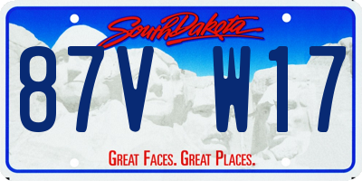 SD license plate 87VW17