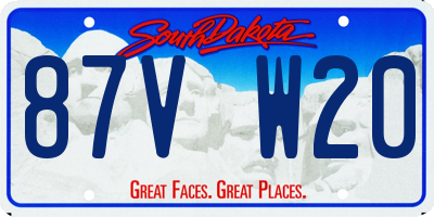 SD license plate 87VW20