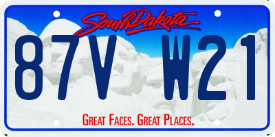 SD license plate 87VW21