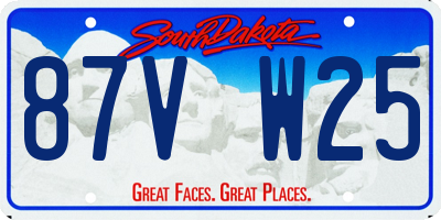 SD license plate 87VW25