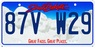 SD license plate 87VW29