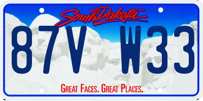 SD license plate 87VW33