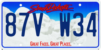SD license plate 87VW34