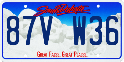 SD license plate 87VW36