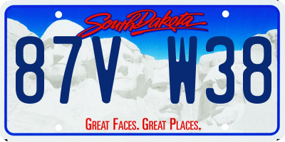 SD license plate 87VW38