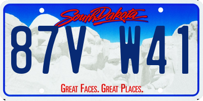 SD license plate 87VW41