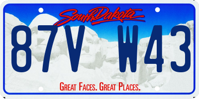 SD license plate 87VW43