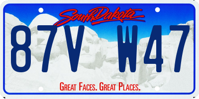 SD license plate 87VW47