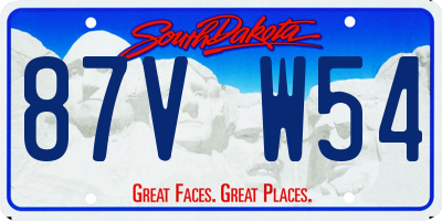 SD license plate 87VW54