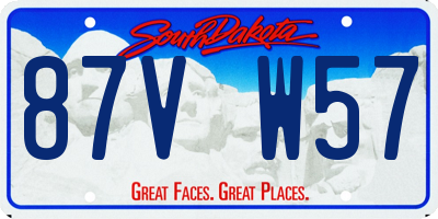 SD license plate 87VW57