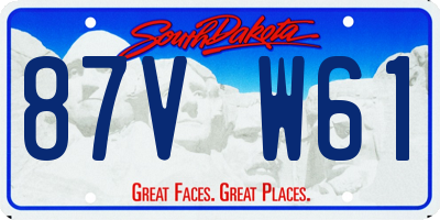 SD license plate 87VW61