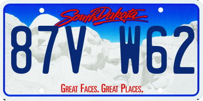 SD license plate 87VW62