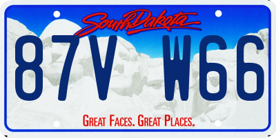 SD license plate 87VW66