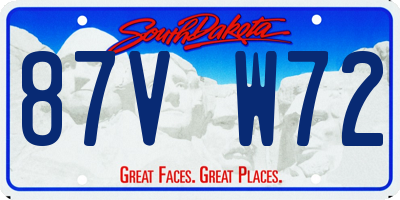 SD license plate 87VW72
