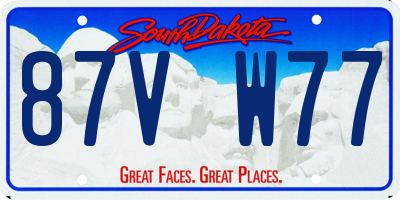 SD license plate 87VW77