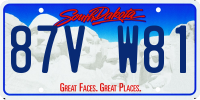 SD license plate 87VW81